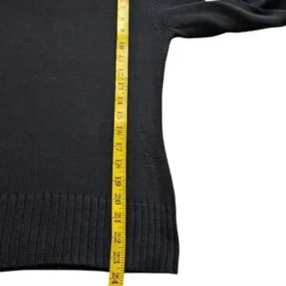 Club Monaco Sweater Turtleneck Black Solid Cotton Chunky Women's size Small - Picture 4 of 5